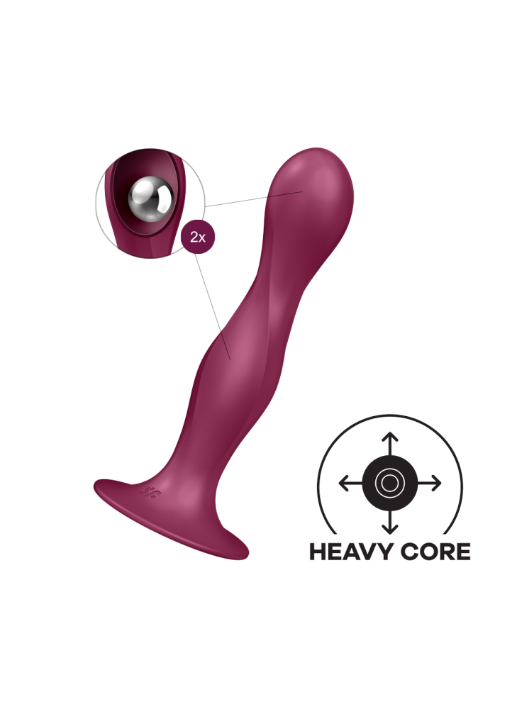 Gode ventouse silicone rouge Double Ball-R Satisfyer - CC597842
